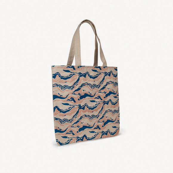 Cobalt Blue and Blush Market Tote Bag