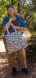 Cobalt Blue and Blush Market Tote Bag