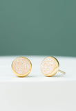 Brittany White Agate Stud Earrings