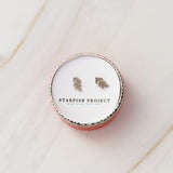 Rowen Leaf Stud Earrings- Silver