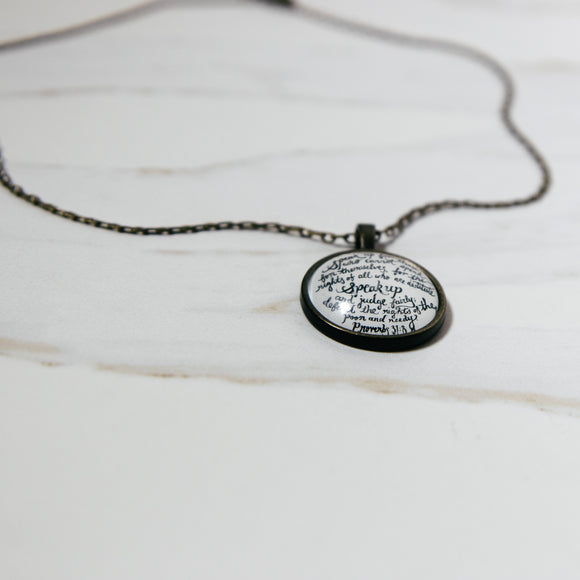 Speak up pendant necklace - Proverbs 31