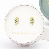 Rowen Leaf Stud In Mint