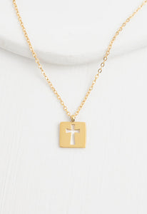 Axis Gold Cross Necklace