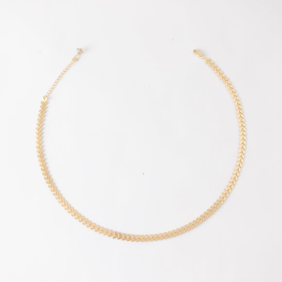 Herringbone Necklace- Satin Gold