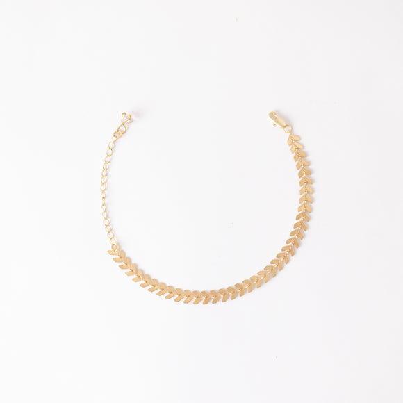 Herringbone Bracelet- Satin Gold