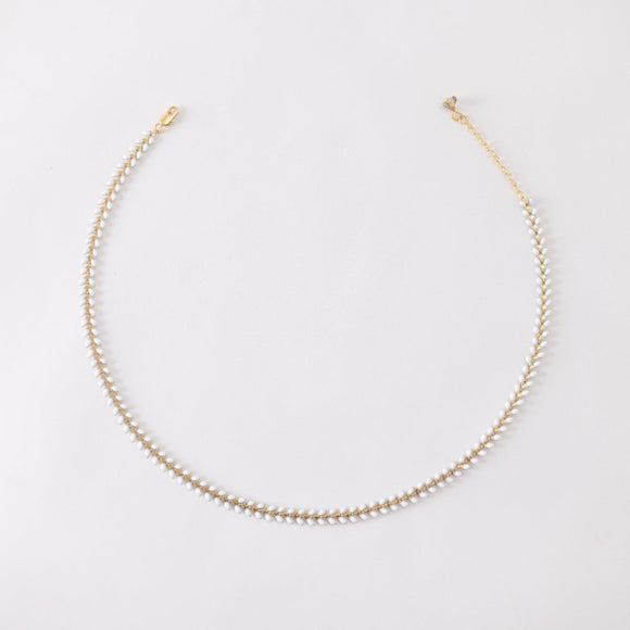 White Herringbone Necklace