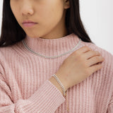 White Herringbone Bracelet