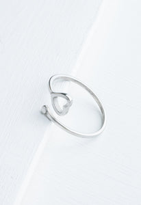 Ada Heart Adjustable Silver Ring