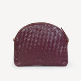 Woven Halfmoon Crossbody - Plum