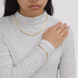 Herringbone Necklace- Satin Gold