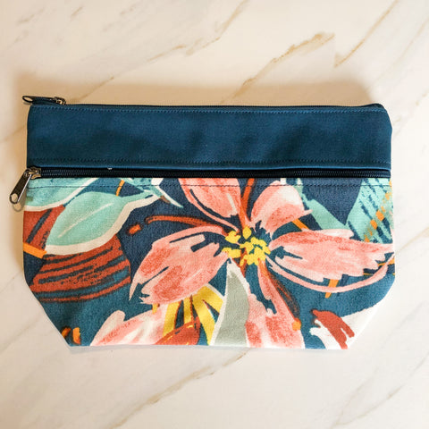 Chandee two zippered Cosmetic/ Pencil bag