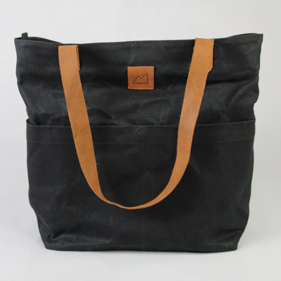 Purnaa Tote Bag - Tan, Teal and Black