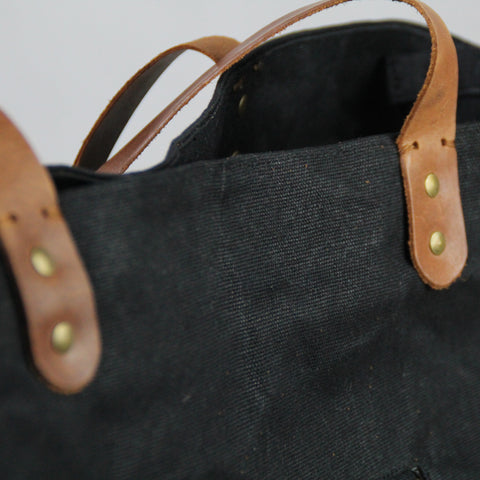 Purnaa Tote Bag - Tan, Teal and Black